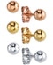 Unwritten, Sterling Silver and 14k Yellow and Rose Gold Round Stud Earrings
